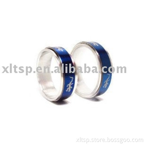 Blue Healthcare Titanium Ring